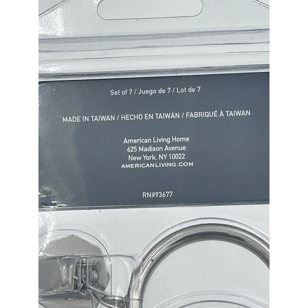 3 Sets American Living‎ Curtain Rings Polished Nickel Knob Design – 21 Total NIP